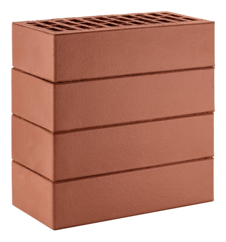 Кирпич темно красный гладкий облицовочный 1NF пустотелый — изображение 4