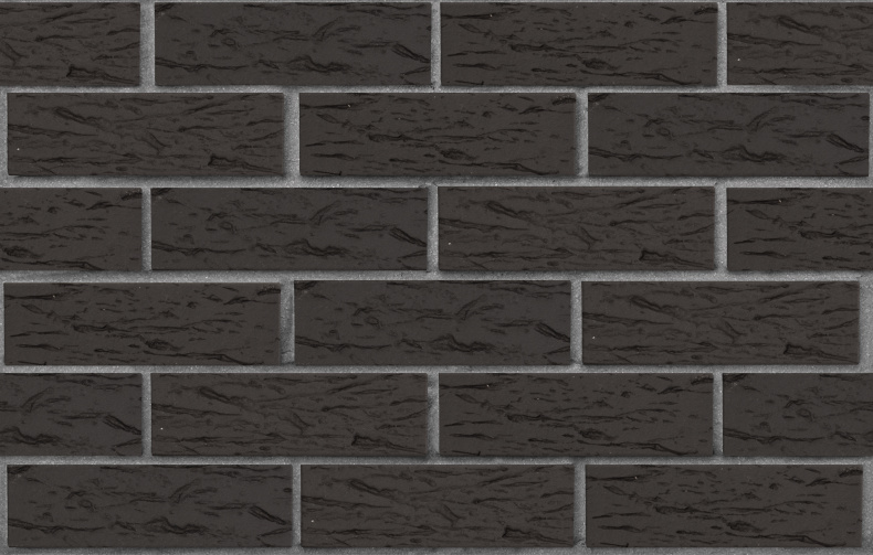 Кирпич графитовый рустик облицовочный 1NF пустотелый