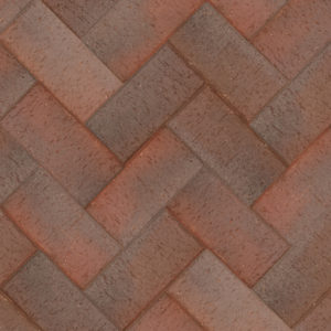 Клинкер тротуарный "Женева" темно красный флэш серебро 0,51NF