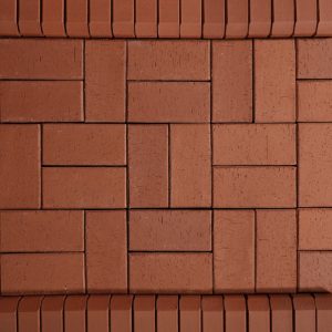 Клинкер тротуарный Эдинбург тёмно-красный бордюр