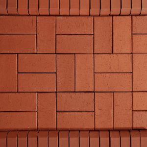 Клинкер тротуарный Лондон красный бордюр